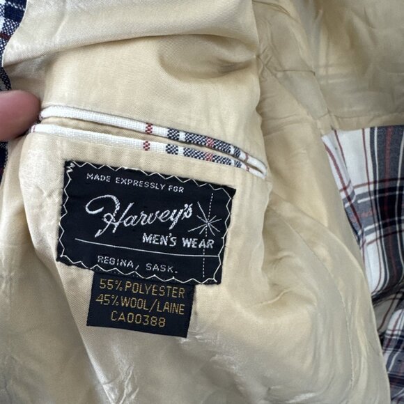 VTG 70s Plaid Sport Coat Men’s 40 Blazer Jacket WKRP Herb Style Wool Blend - Picture 8 of 9